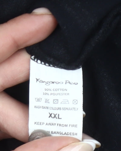 Additional view of Kangaroo Poo Men’s Black Striped 2XL Polo Shirt Cotton Blend