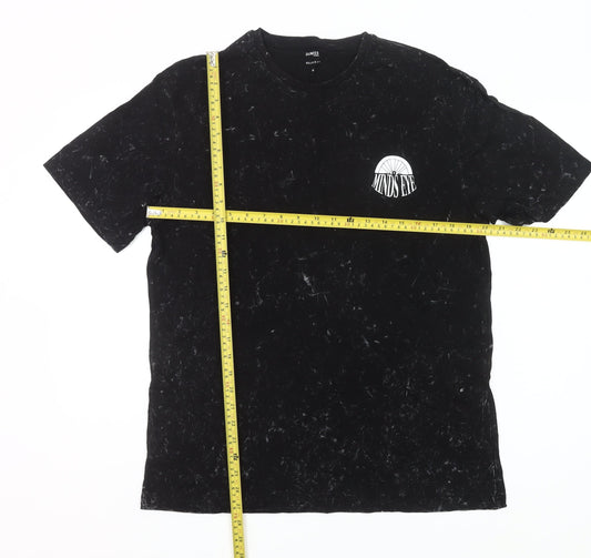 Dunnes Stores Men's Black Minds Eye Medium Relaxed Fit Graphic T-Shirt