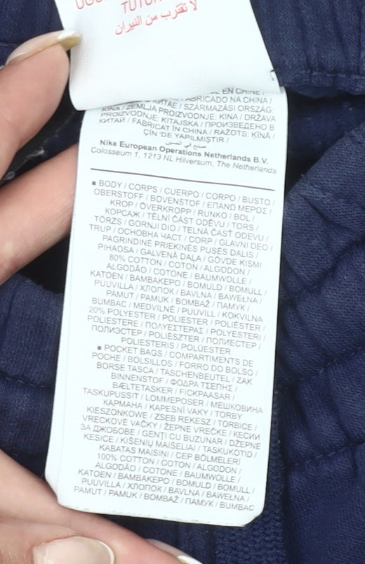 Nike Boys Blue Jogger Sweatpants 11-12Y Elastic Waist Pockets Sportswear