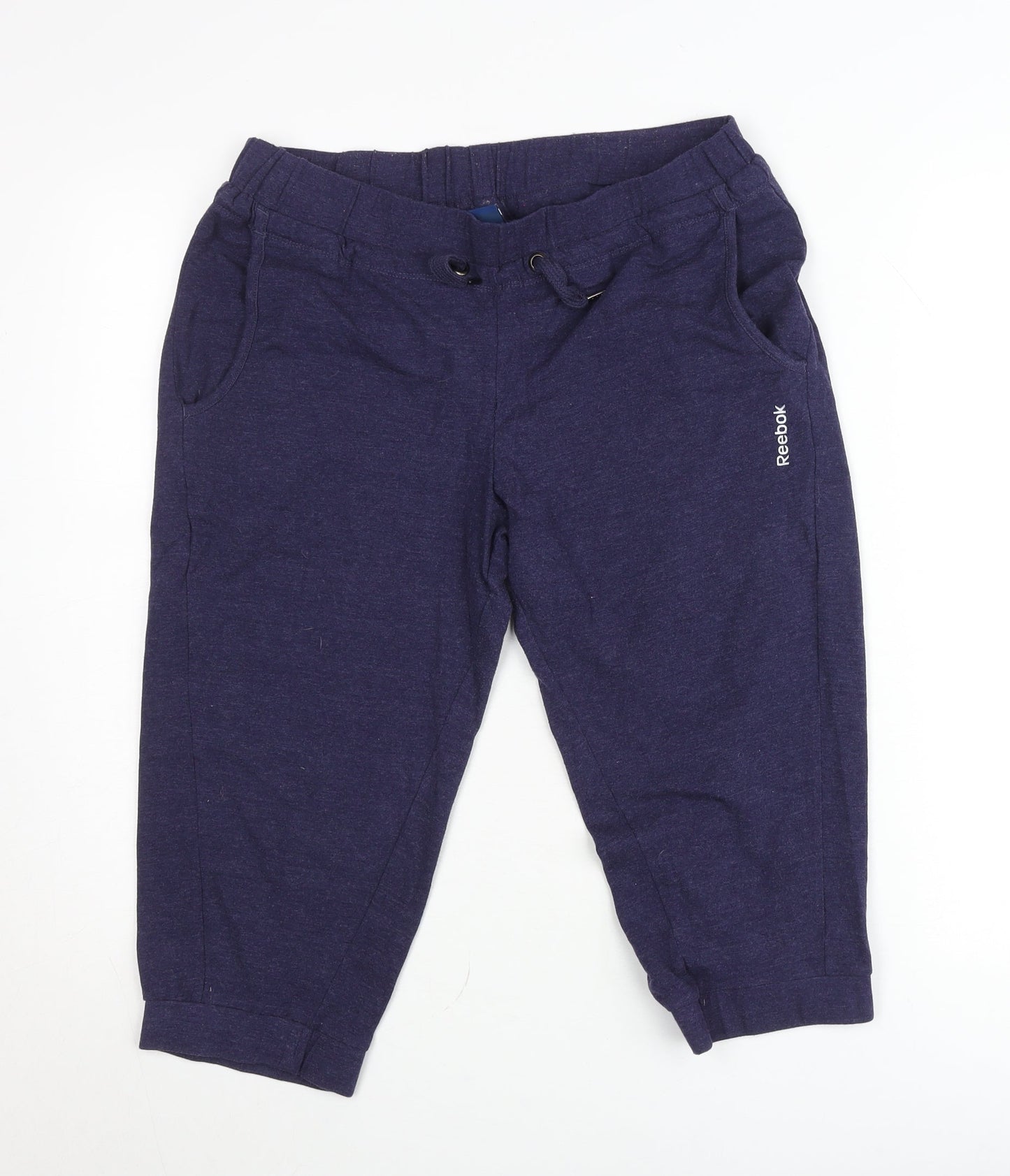 Reebok Womens Blue Jogger Trousers Size 10 Cotton Blend Stretch