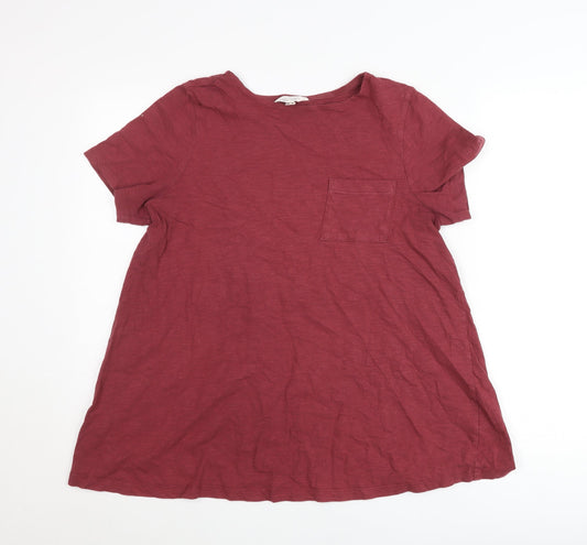 Seasalt Cornwall Womens Red Organic Cotton T-Shirt Size 14