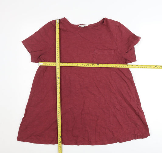 Seasalt Cornwall Womens Red Organic Cotton T-Shirt Size 14