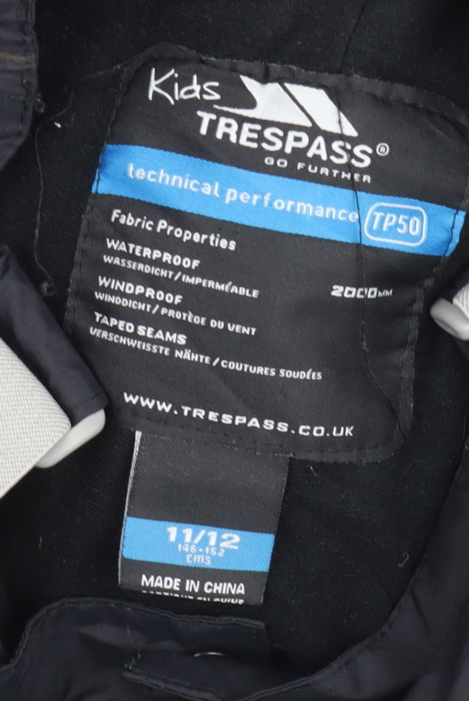 Trespass Boys Black Snow Pants Ski Trousers 11-12 Years Waterproof Winter