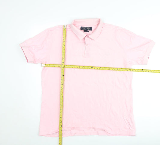 Paul Costelloe Men’s Pink Cotton Polo Shirt Regular Fit M