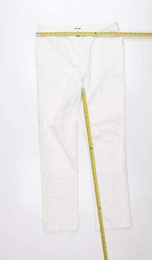 Gerard Womens White Straight Stretch Jeans Size 14