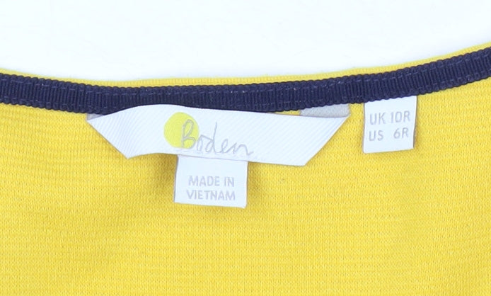 Boden Women’s Yellow Sheath Dress Size 10 V-Neck 3/4 Sleeve
