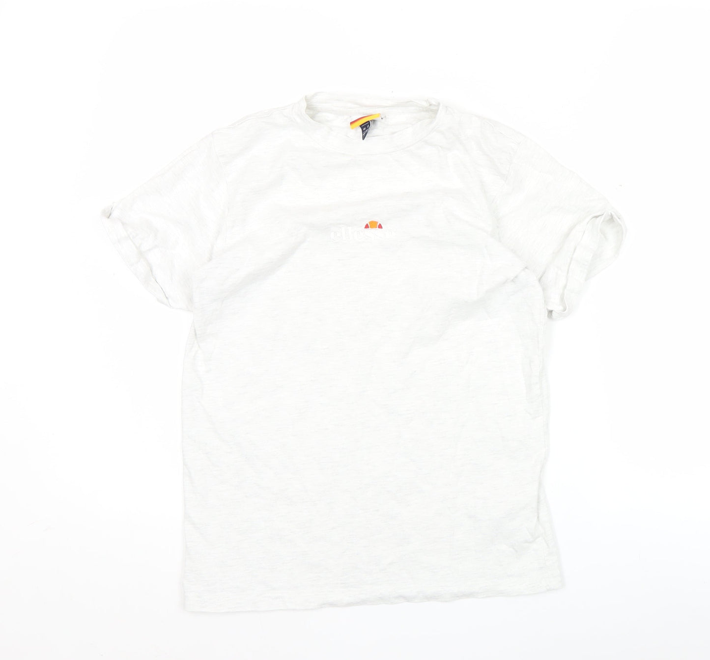 Ellesse Womens White UK 4 Cotton T-Shirt Short Sleeve Casual
