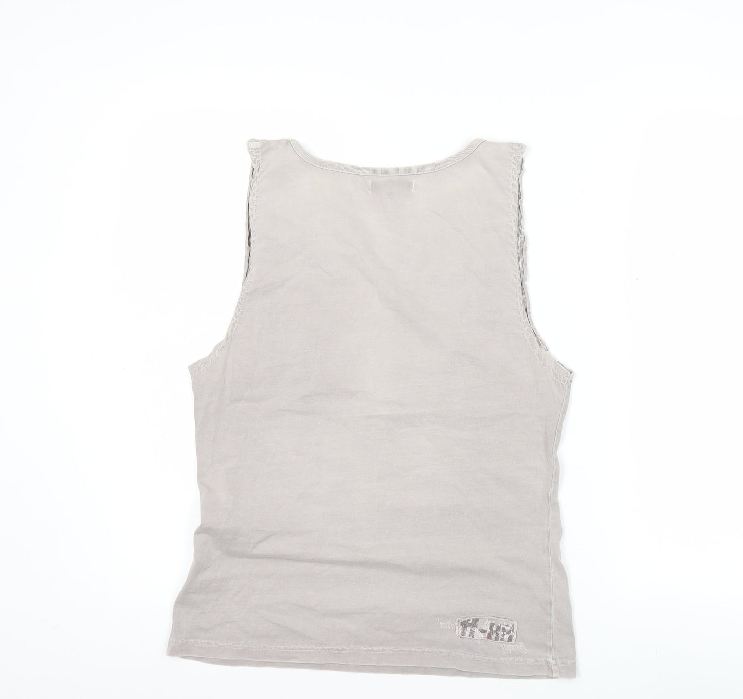 Fat Face Womens Grey Tank Top Size 14 Cotton Scoop Neck Casual