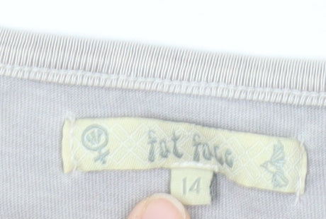 Fat Face Womens Grey Tank Top Size 14 Cotton Scoop Neck Casual