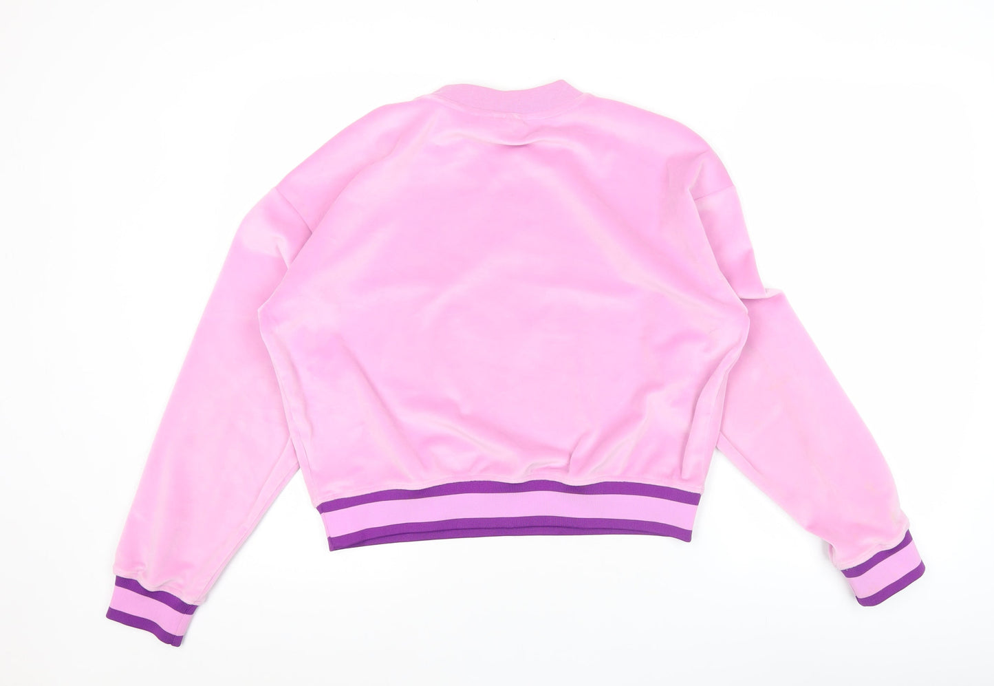 Juicy Couture Women’s Pink Velour Sweatshirt S Embroidered Logo