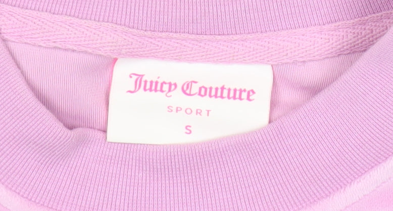 Juicy Couture Women’s Pink Velour Sweatshirt S Embroidered Logo