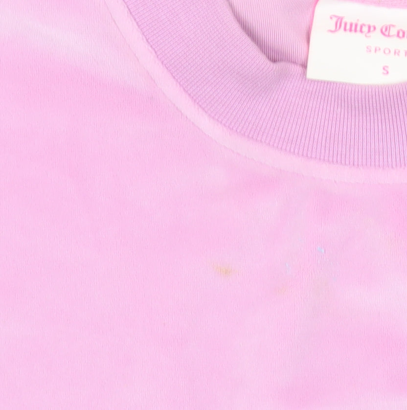 Juicy Couture Women’s Pink Velour Sweatshirt S Embroidered Logo
