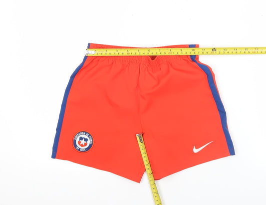 Nike Boys Red Football Shorts Size L Athletic Polyester Activewear