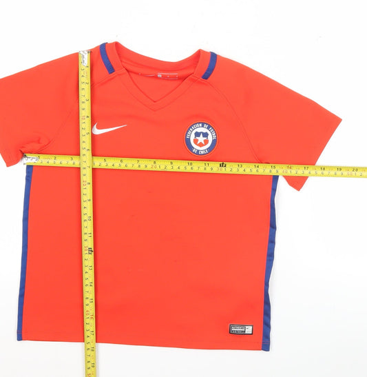 Nike Boys Red Chile Football T-Shirt Jersey L Short Sleeve Sportswear