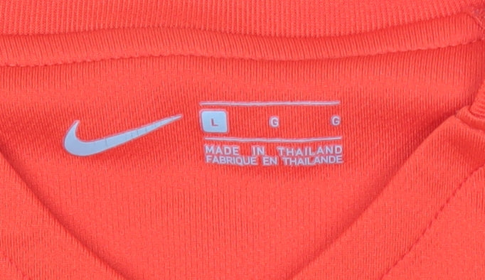 Nike Boys Red Chile Football T-Shirt Jersey L Short Sleeve Sportswear