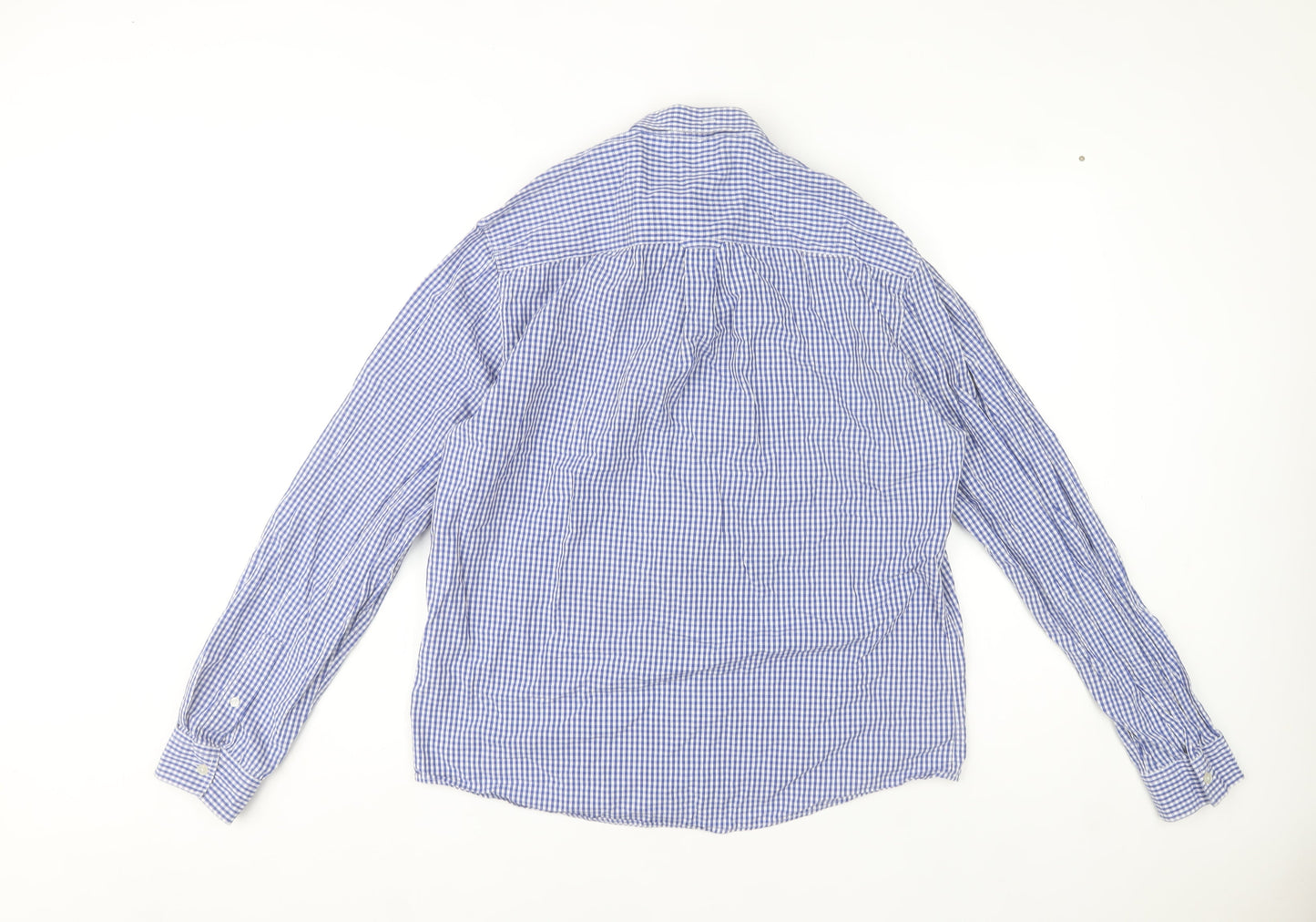 Lyle & Scott Men's Blue Check Cotton Button-Up Shirt XL