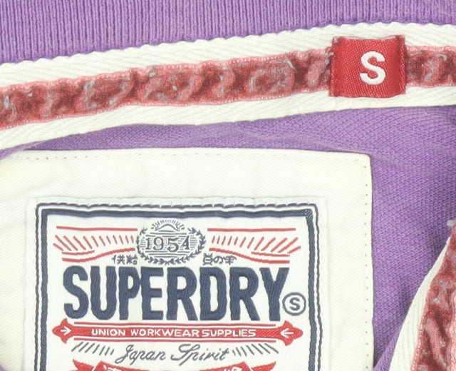 Superdry Womens Purple Polo Shirt Size S Slim Fit Casual Top