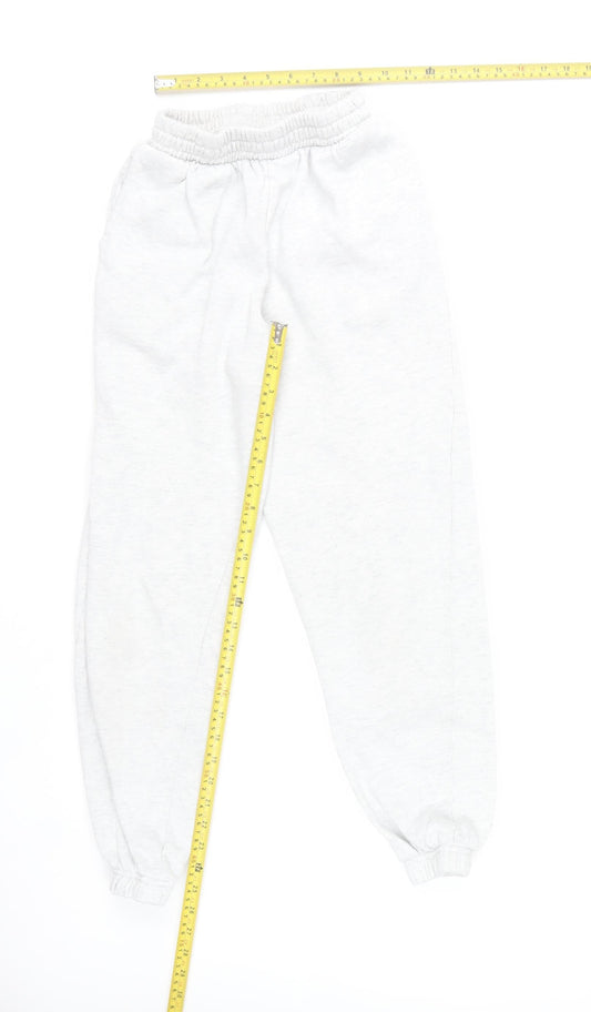 New Look Womens White Sweatpants Size 8 Regular Fit Cotton Blend