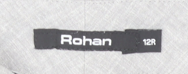 Rohan Womens Grey Linen Cotton Chino Trousers Size 12 Regular