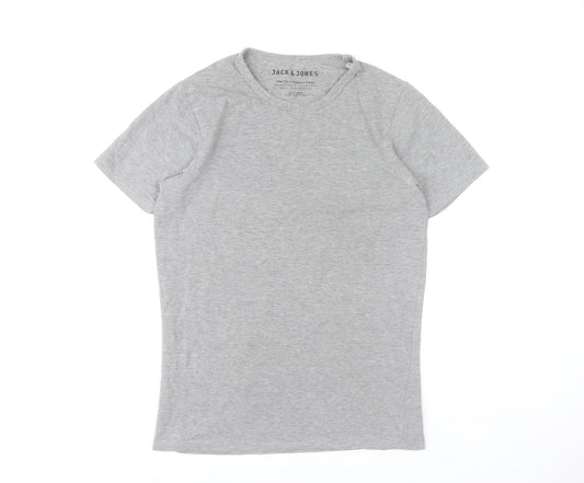 Jack & Jones Men’s Grey Small Crew Neck Short Sleeve T-Shirt