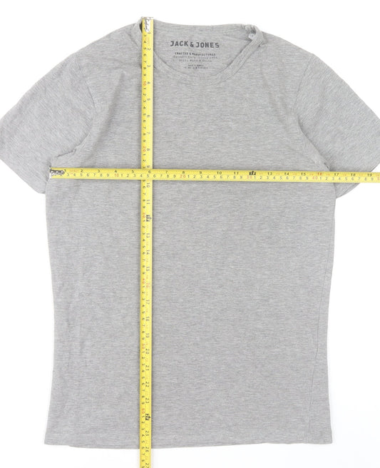 Jack & Jones Men’s Grey Small Crew Neck Short Sleeve T-Shirt