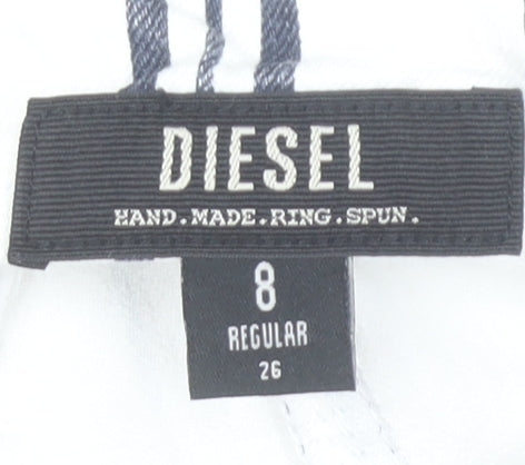Diesel Women’s White Striped Cotton Pinafore Dress Size 8