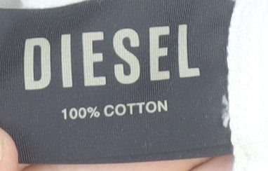 Diesel Women’s White Striped Cotton Pinafore Dress Size 8