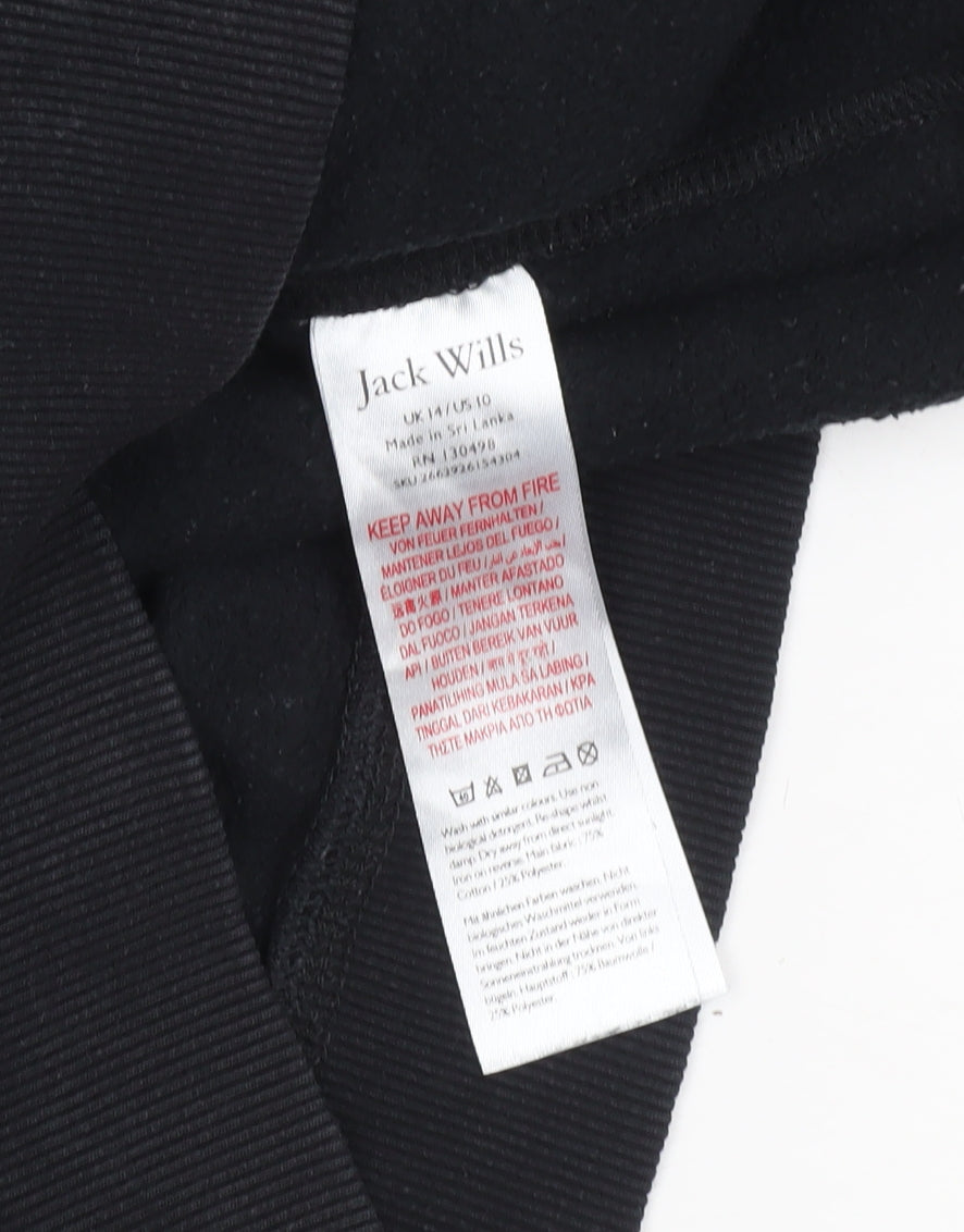 Jack Wills Women's Black Size 14 Crew Neck Cotton Sweatshirt