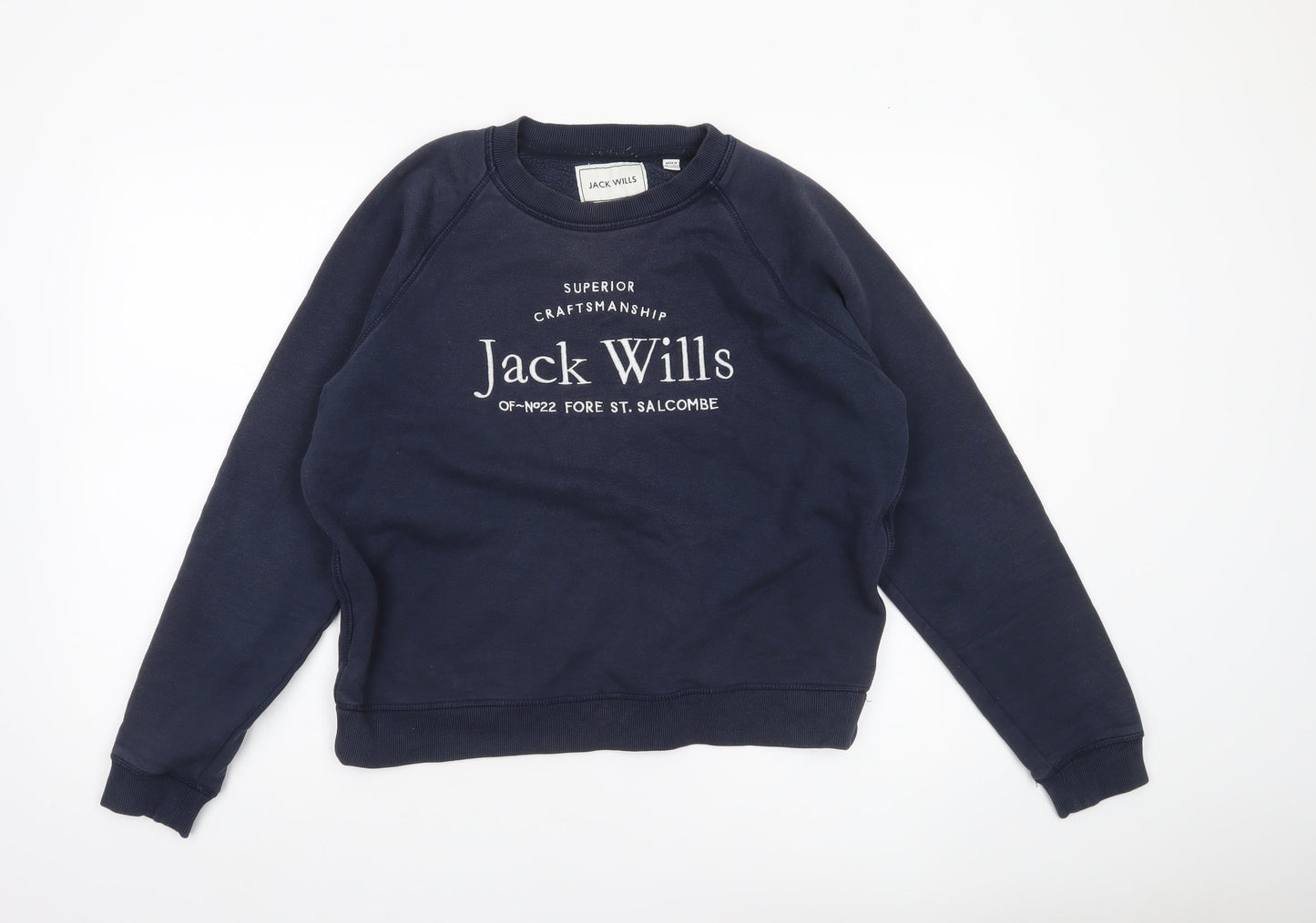 Jack Wills Women’s Navy Sweatshirt UK 10 Cotton Blend Logo