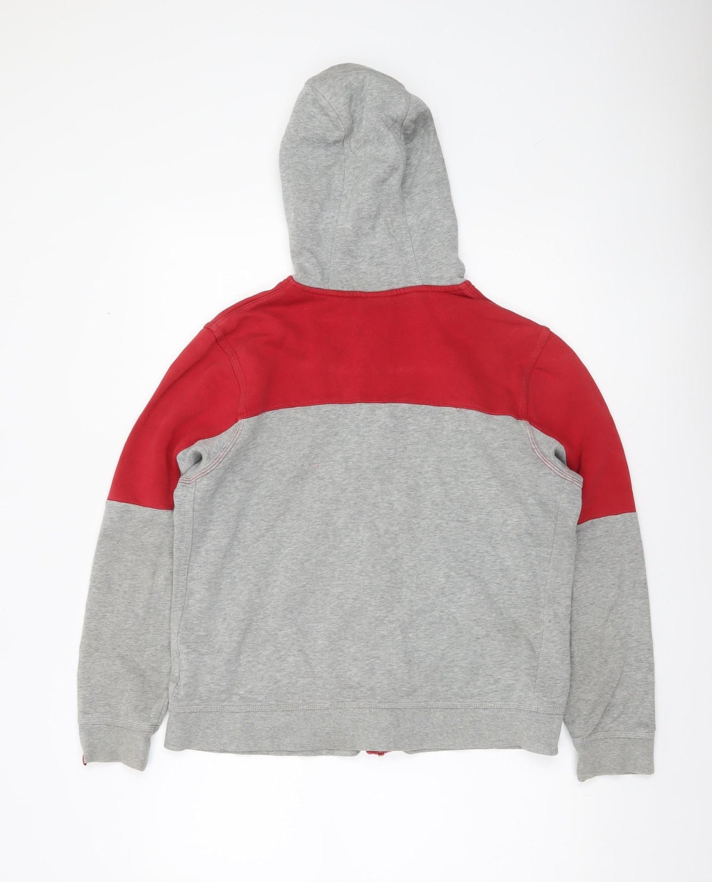 Nike Boys Grey Red Full Zip Hoodie Size 13-15 Years XL Sportswear