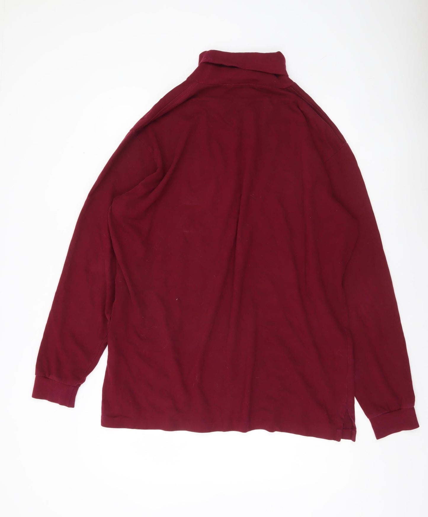Polo Ralph Lauren Men's Red XL Roll Neck Cotton Long Sleeve Shirt
