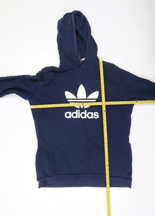 Adidas Men’s Blue Pullover Hoodie L Sports Logo Sweatshirt