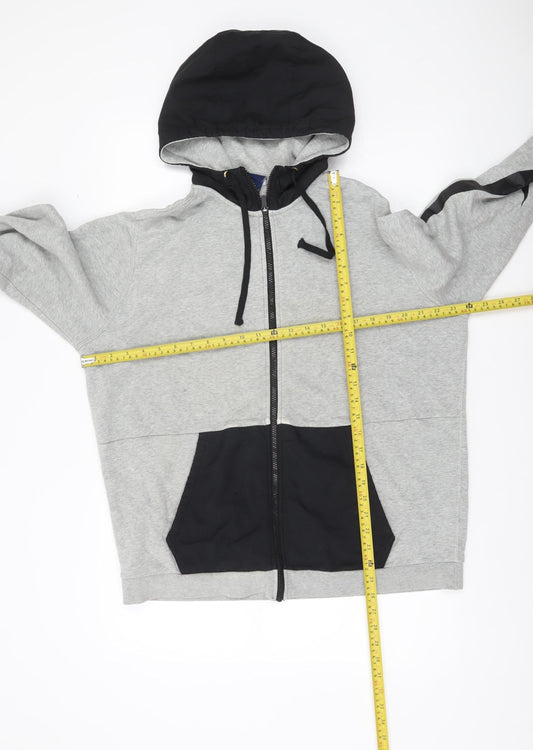 Nike Men’s Grey Full Zip Hoodie Size L Fleece Hooded Sweatshirt