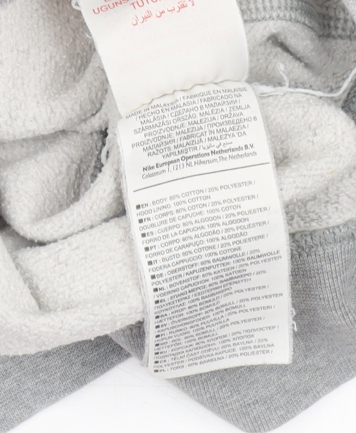 Nike Boys Grey Pullover Hoodie XL 13-14 Years Sportswear Sweatshirt