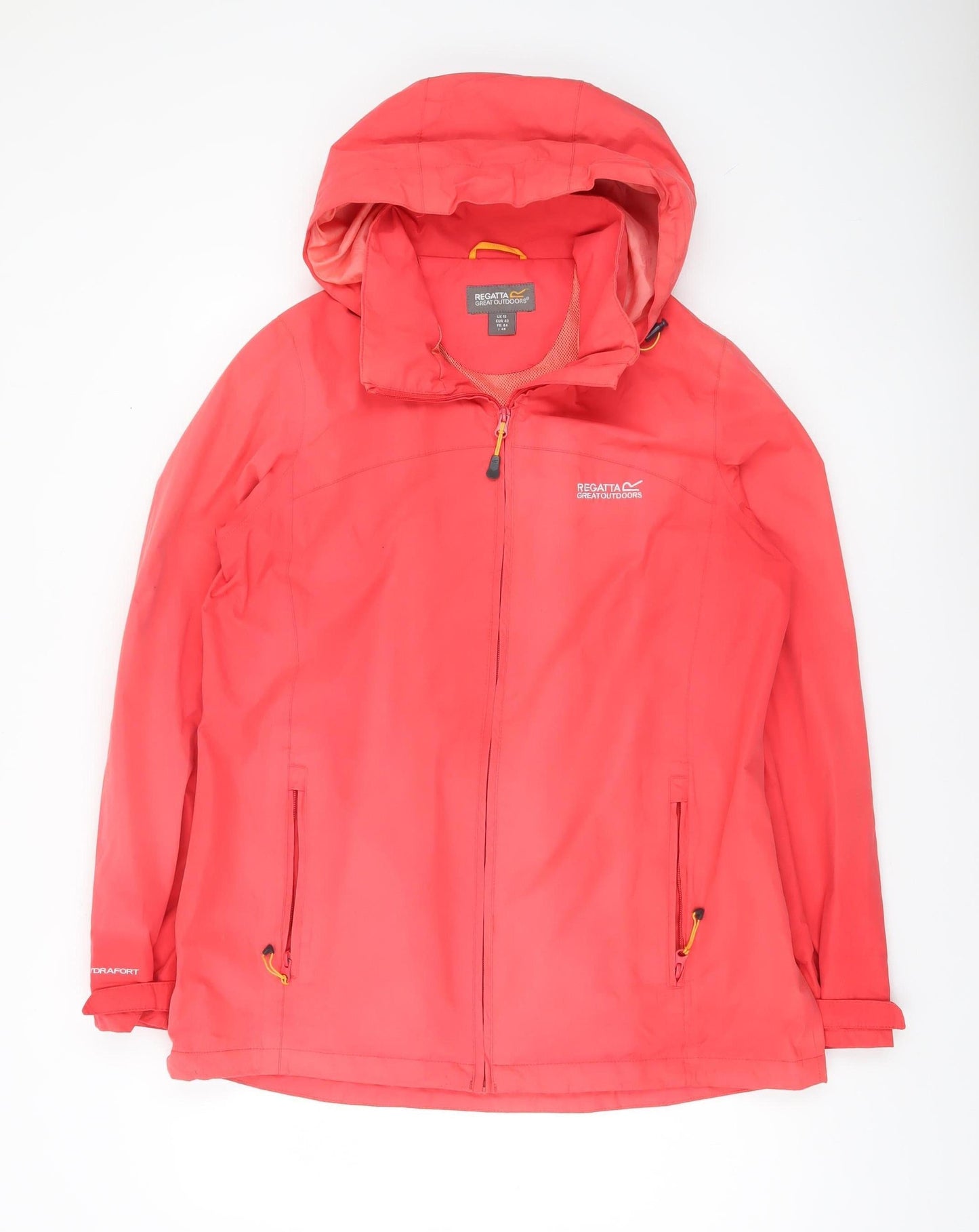 Regatta Womens Pink Hooded Waterproof Rain Jacket UK 16