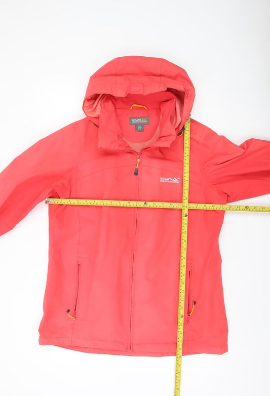 Regatta Womens Pink Hooded Waterproof Rain Jacket UK 16