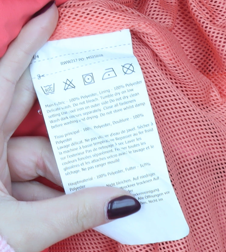 Regatta Womens Pink Hooded Waterproof Rain Jacket UK 16