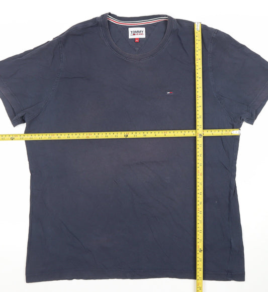 Tommy Jeans Men's Blue 2XL Crew Neck Cotton T-Shirt