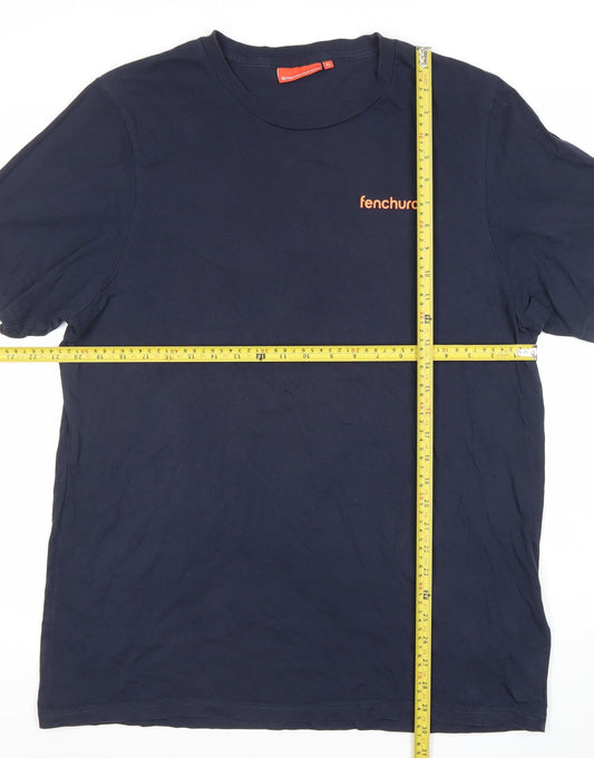 Fenchurch Men’s XL Blue Graphic Print Cotton T-Shirt
