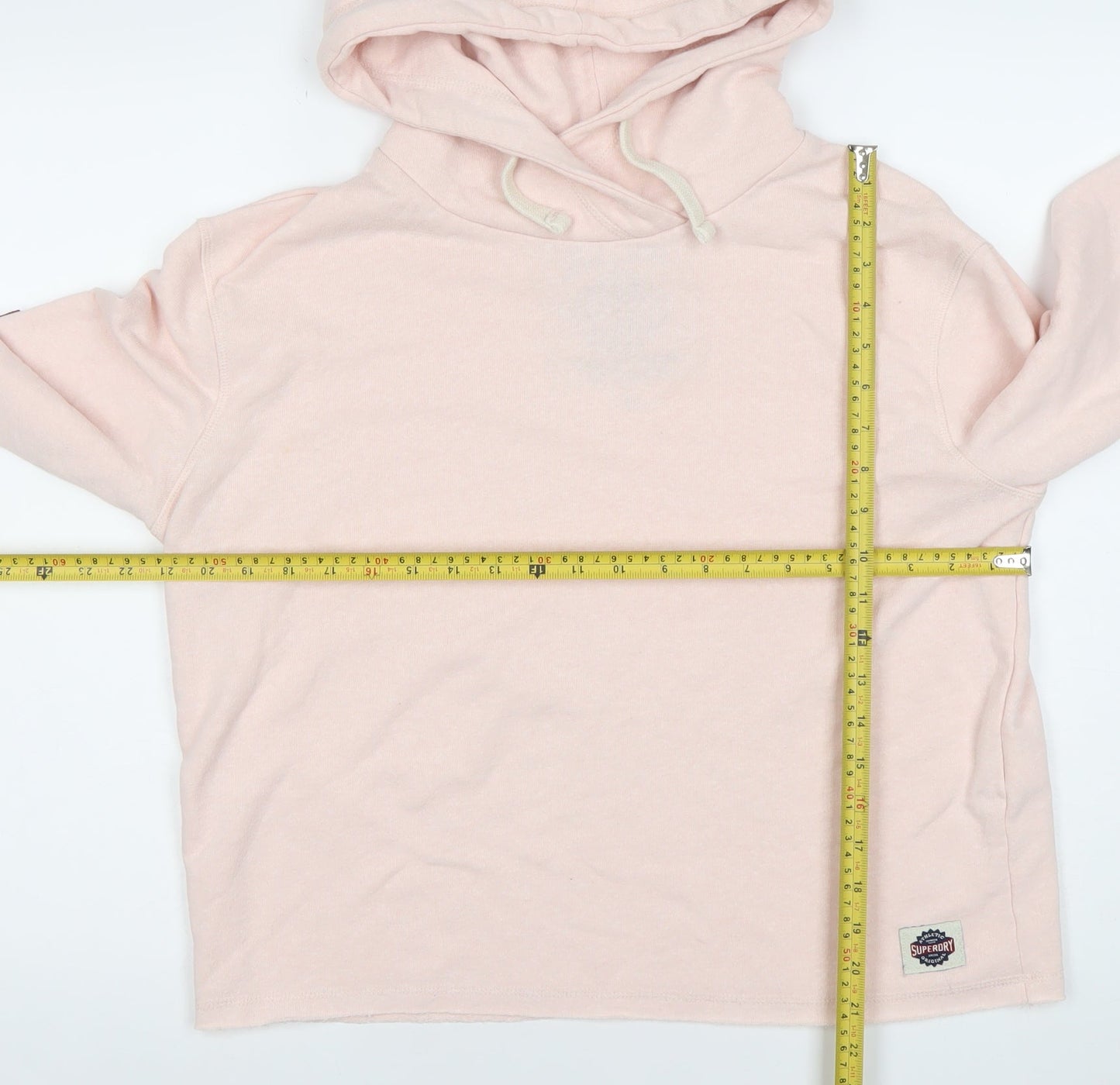 Superdry Womens Pink Pullover Hoodie Size M Cotton Blend