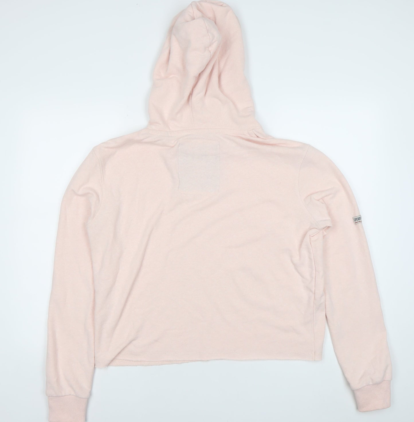 Superdry Womens Pink Pullover Hoodie Size M Cotton Blend