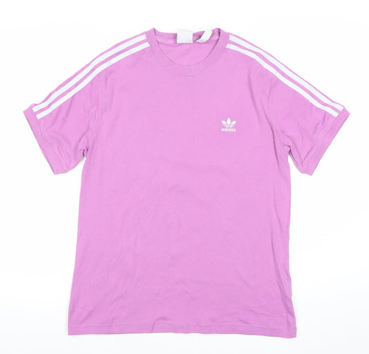 Adidas Women Pink T-Shirt Size 14 Short Sleeve Cotton Blend