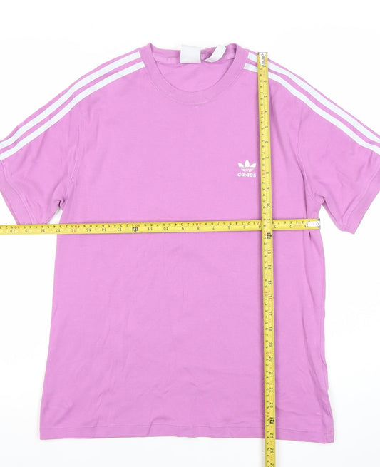 Adidas Women Pink T-Shirt Size 14 Short Sleeve Cotton Blend