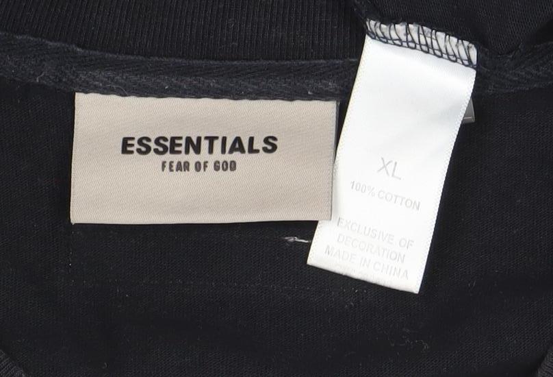 Essentials Men’s Black XL Relaxed Fit Logo T-Shirt Cotton