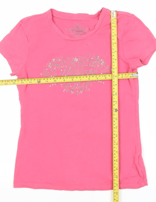 Tommy Hilfiger Womens Pink Rhinestone T-Shirt Size M