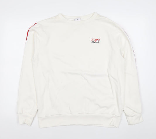 Additional front view of Lee Cooper Women’s White Crew Neck Sweatshirt UK 18