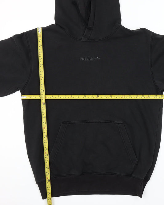 Adidas Mens Black Pullover Hoodie Small Logo Sportswear Sweatshirt