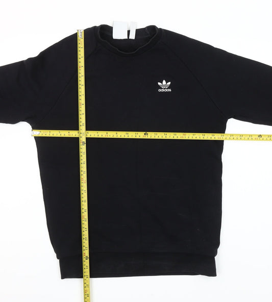 Adidas Mens Black Small Sweatshirt Pullover Crew Neck Logo Sportswear