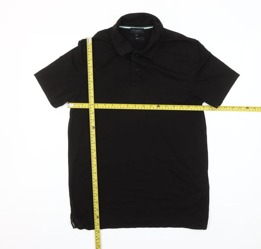 Ted Baker Men's Black Polo Shirt Slim Fit Size S Short Sleeve Cotton
