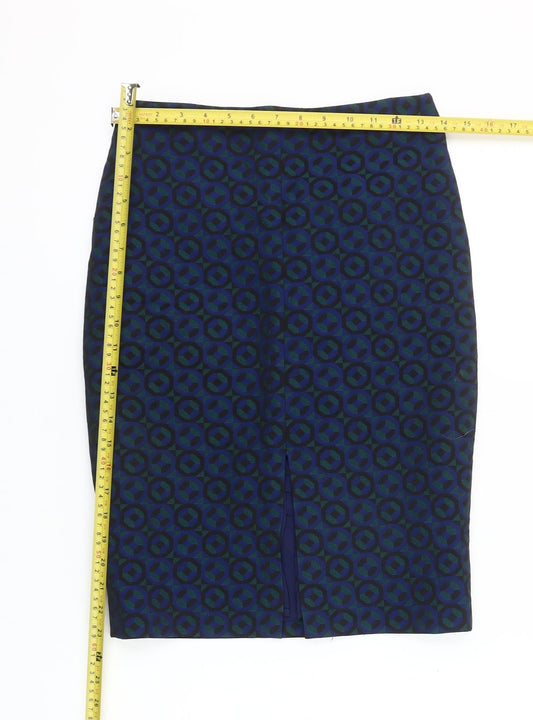 Boden Women’s Blue Geometric Pencil Skirt Size 8 Workwear